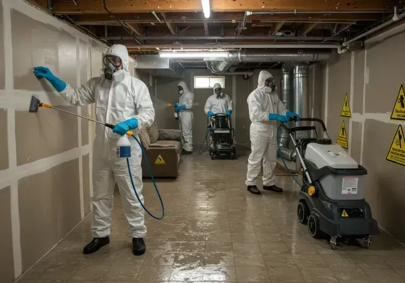 Basement Moisture Removal and Structural Drying process in York, SC